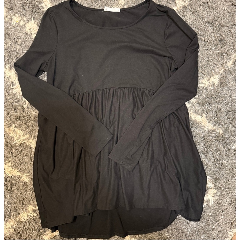 Black Maternity Flowy Top